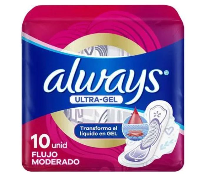 TOALLAS FEMENINAS ALWAYS ULTRA GEL 10 PIEZAS