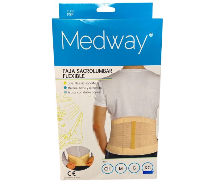 FAJA SACROLUMBAR FLEXIBLE (MEDWAY) TALLA EXTRAGRANDE 1 PZA