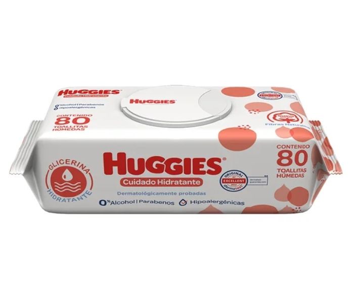 TOALLITAS HUMEDAS HUGGIES CUIDADO HIDRATANTE 80 PIEZAS