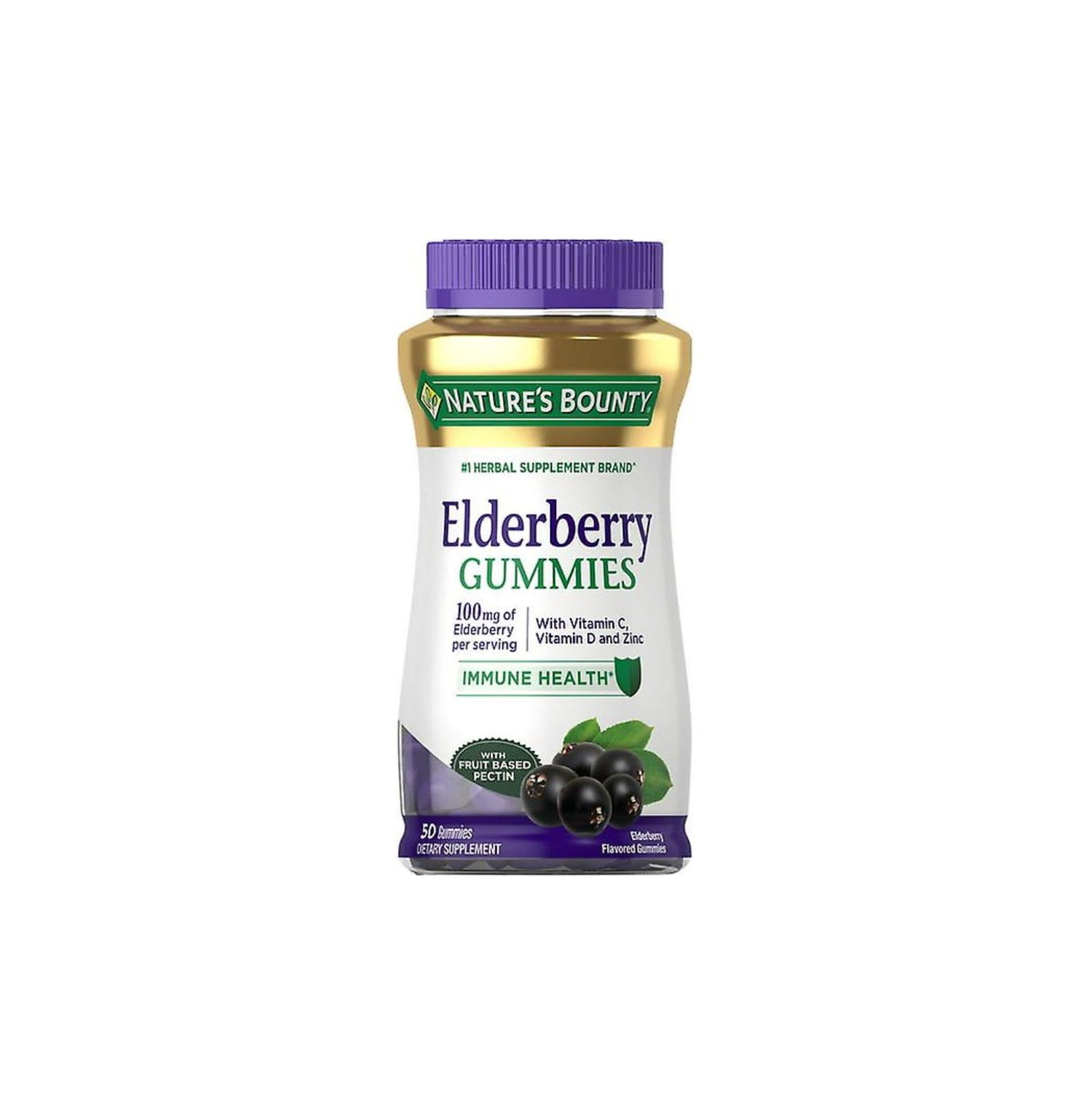 NATURE'S BOUNTY ELDERBERRY VITAMINAS A, C, D, E + ZINC 50 GUMMIES