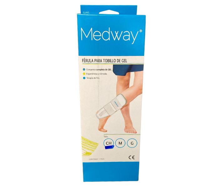 FÉRULA PARA TOBILLO DE GEL (MEDWAY) TALLA CHICA 1 PZA