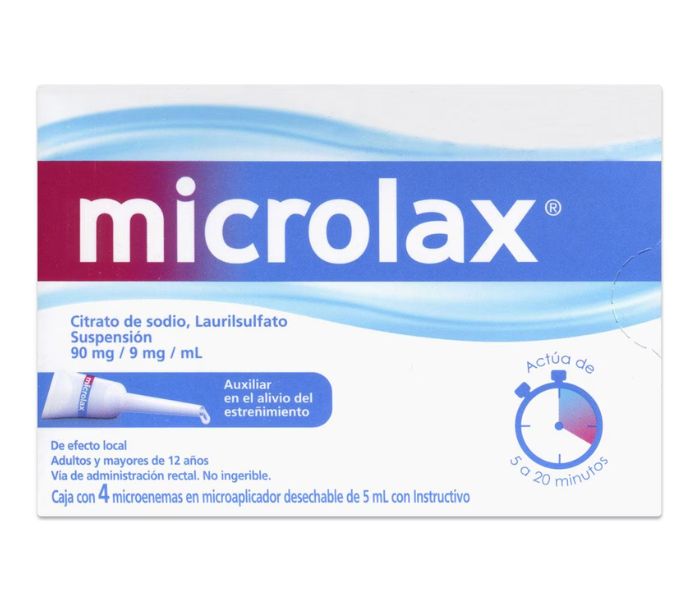 MICROLAX CAJA CON 4 MICROENEMAS DE 5ML 90MG - 9MG/ML