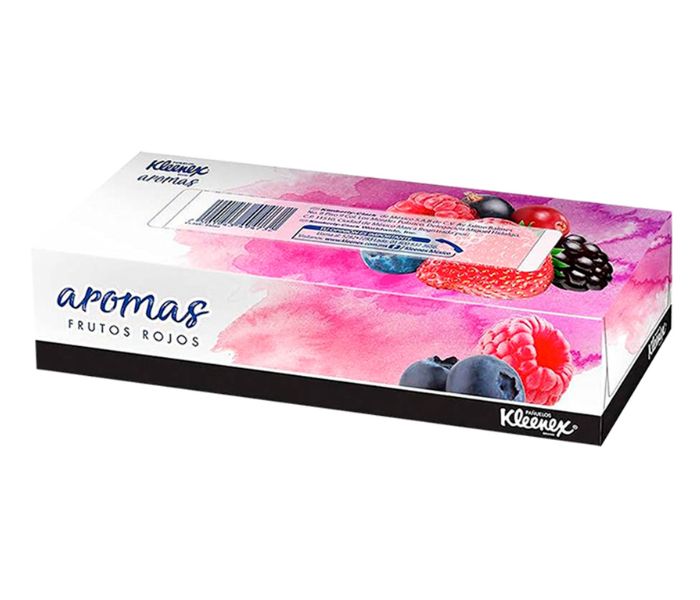 PAÑUELOS DESECHABLES KLEENEX AROMA FRUTOS ROJOS 90 PIEZAS