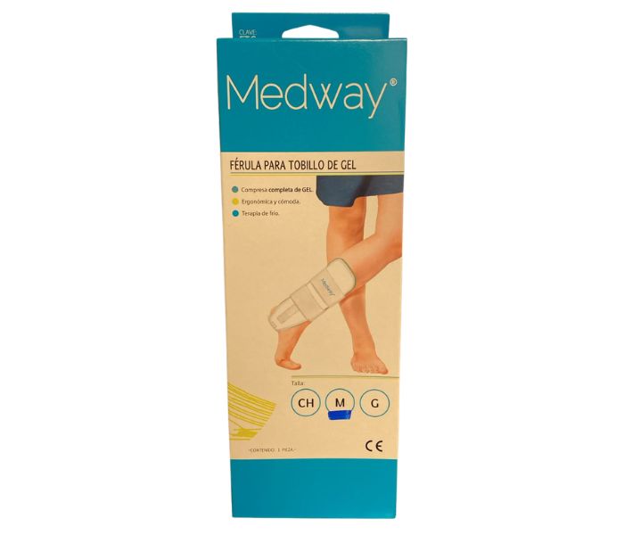 FÉRULA PARA TOBILLO DE GEL (MEDWAY) TALLA MEDIANA 1 PZA