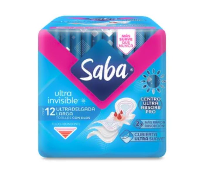 TOALLAS FEMENINAS ULTRA INVISIBLE CON ALAS 12 PIEZAS