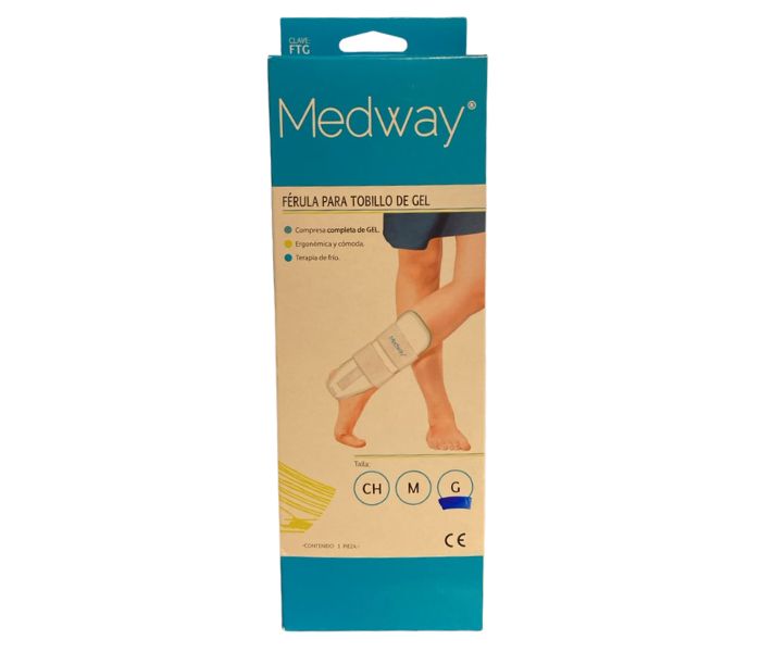 FÉRULA PARA TOBILLO DE GEL (MEDWAY) TALLA GRANDE 1 PZA