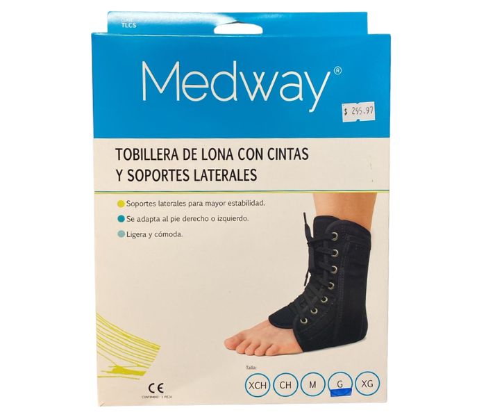 TOBILLERA (MEDWAY) DE LONA CON CINTAS Y SOPORTES LATERALES T: GRANDE 1 PZA