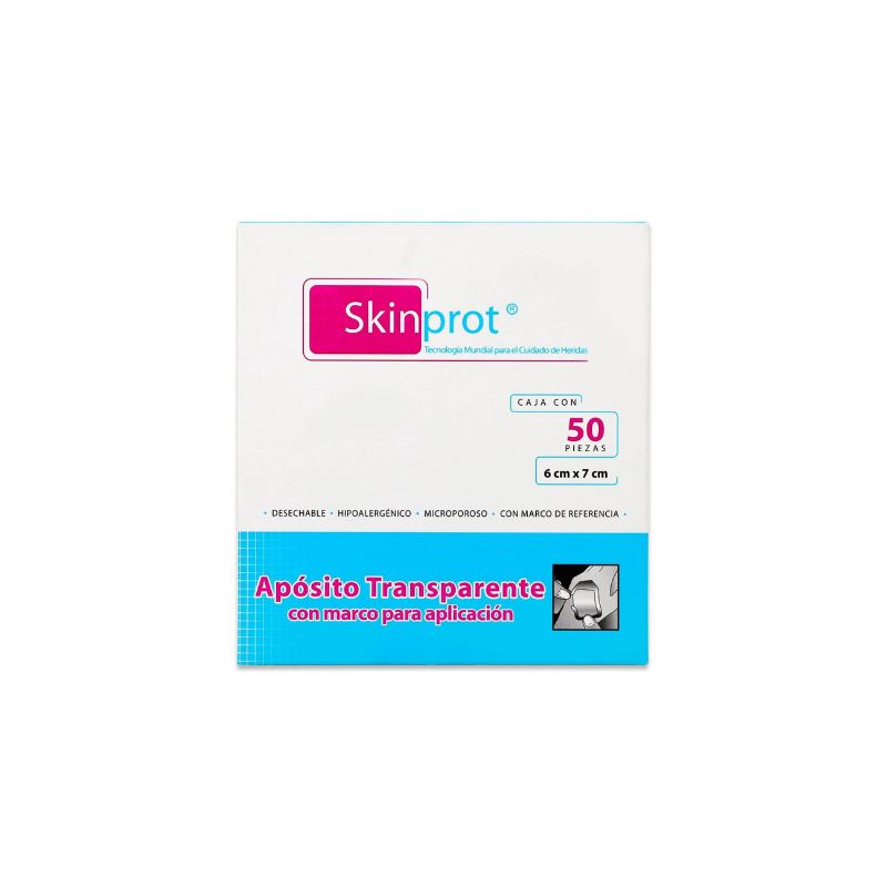APOSITO DE FIJACION TRANSP (SKINPROT) 6X7CM CAJA C/50