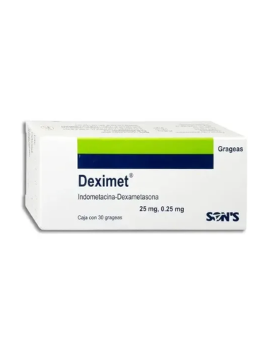 DEXIMET (INDOMETHACIN/DEXAMETHASONE) 25/0.25MG 30 COATED TABLETS