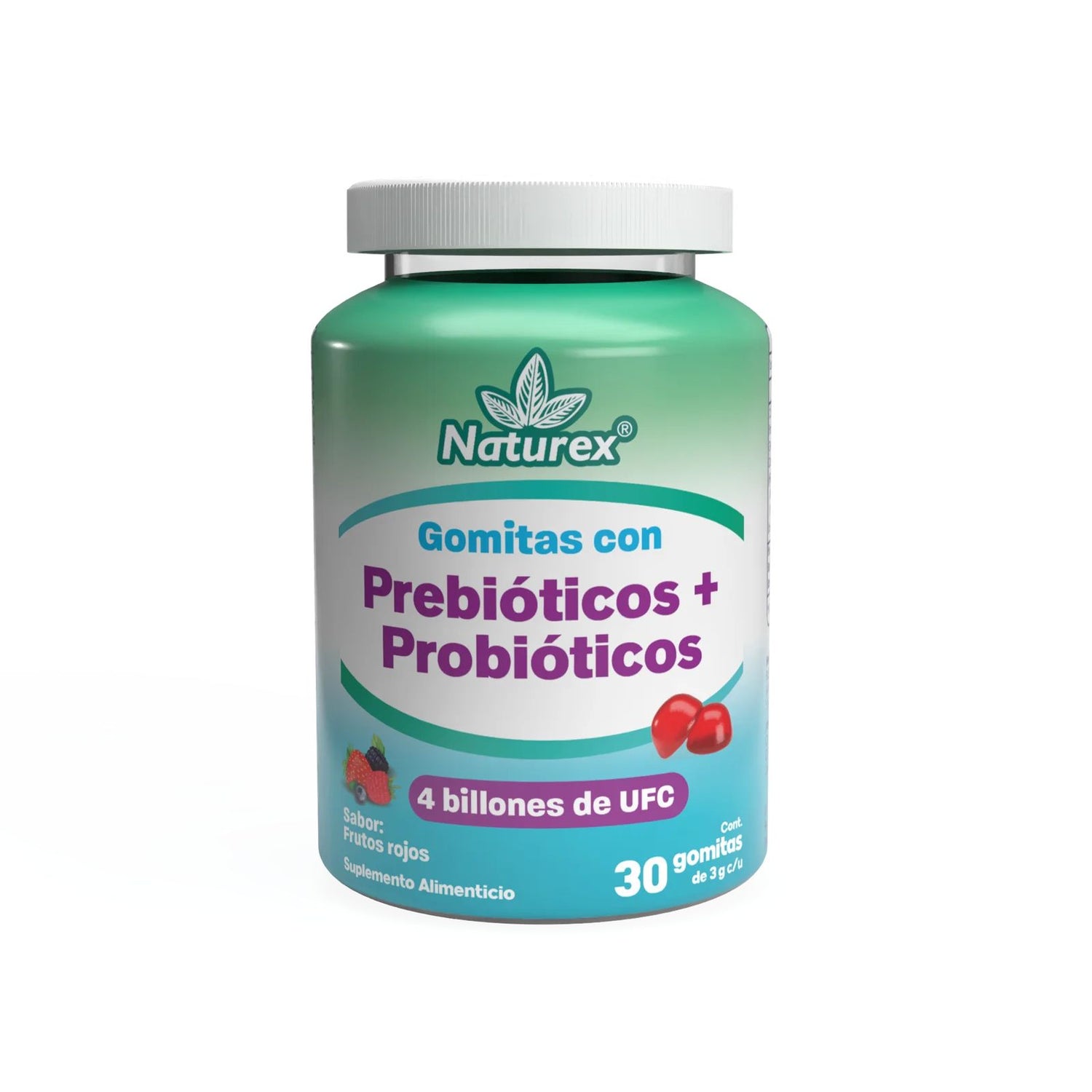 PREBIÓTICOS+PROBIÓTICOS (Naturex) Sab. Frutos Rojos Fco. c/30 GOMITAS 3 G.