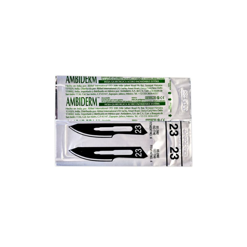 HOJA BISTURI No 23 INOXIDABLE (AMBIDERM)