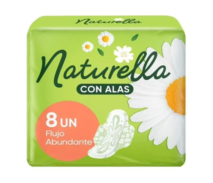 TOALLAS FEMENINAS NATURELLA REGULARES CON ALAS 8 PIEZAS