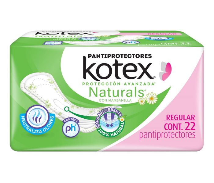PANTIPROTECTORES KOTEX NATURALS 22 PIEZAS
