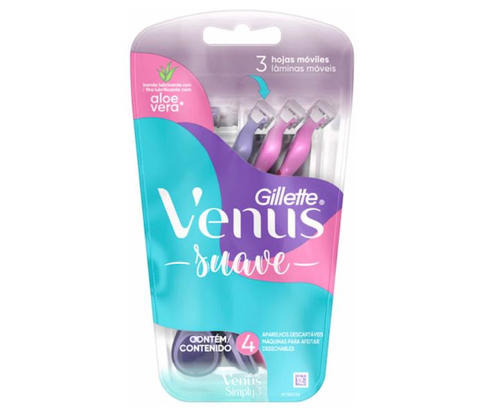 RASTRILLO DESECHABLE GILLETTE VENUS SUAVE 4 PIEZAS