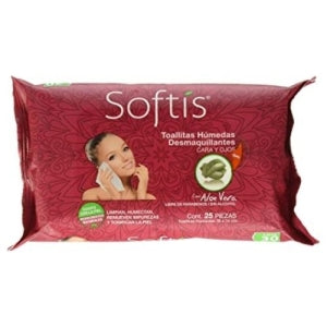 SOFTIS MAKEUP REMOVER WIPES FACE AND EYES 25CT PACK