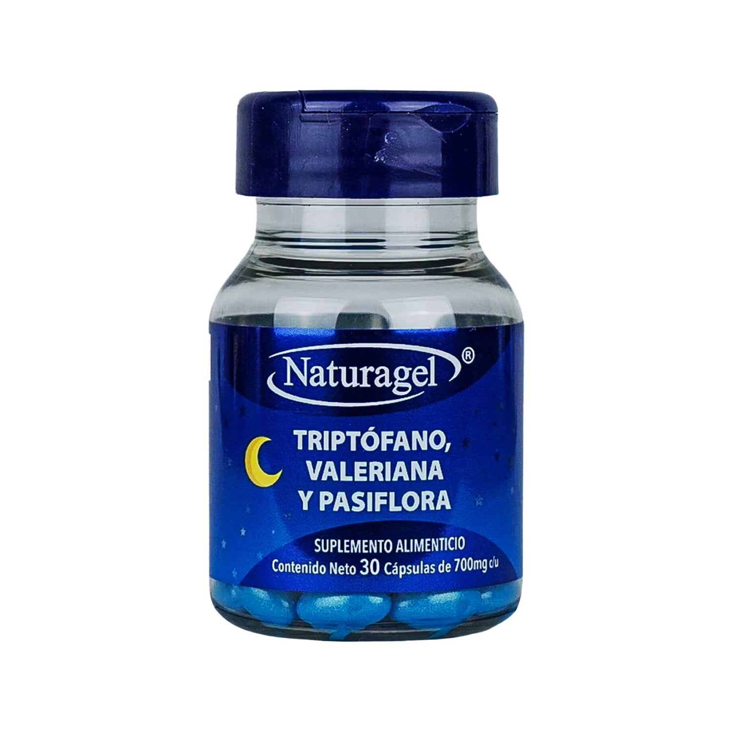 TRIPTOFANO, VALERIANA Y PASIFLORA 30 CAP 700MG (NATURAGEL)