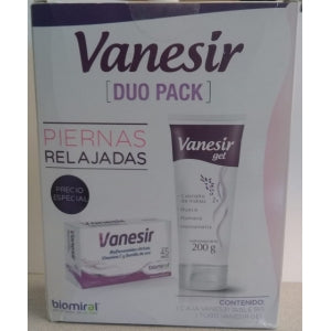 VANESIR DUO PACK (BIOFLAVONOIDS, VITAMIN C, GRAPE SEED, HORSE CHESTNUT, ROSEMARY.) 500MG/200G 45 TABLETS AND 1 TUBE OF GEL