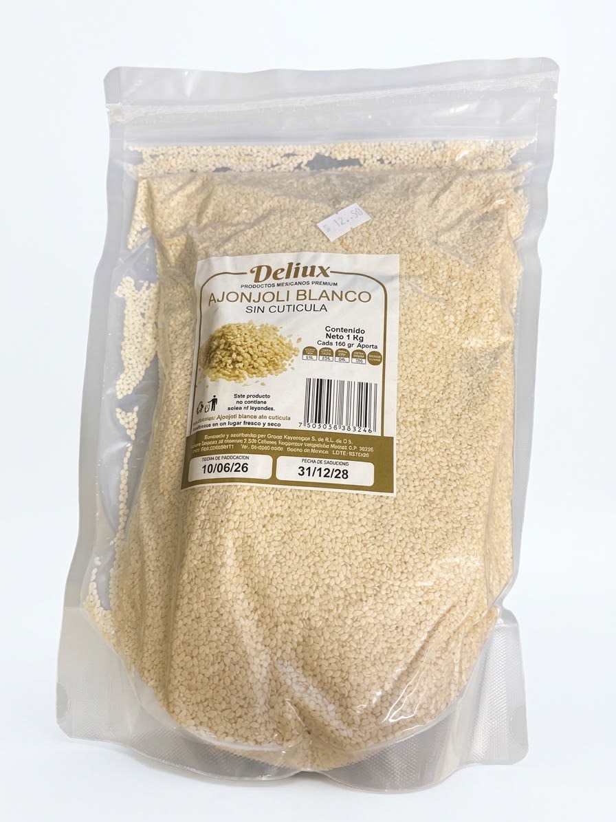 AJONJOLI BLANCO SIN CUTICULA (DELIUX) 1 KILO