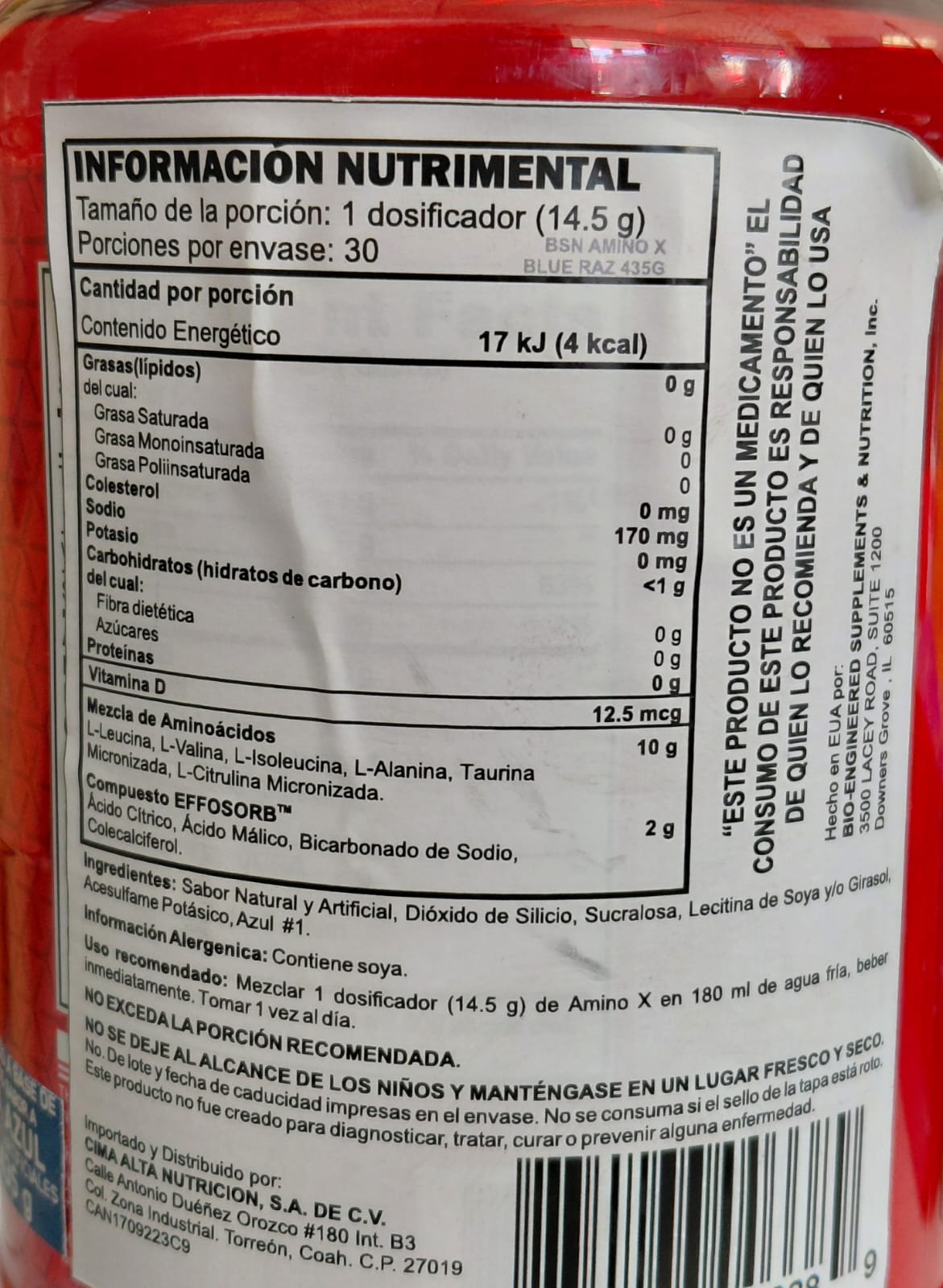 BSN AMINO X BLUE RASPBERRY 435G