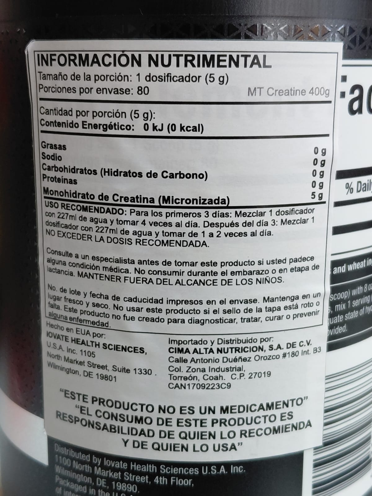 MT PLATINUM CREATINE 400G