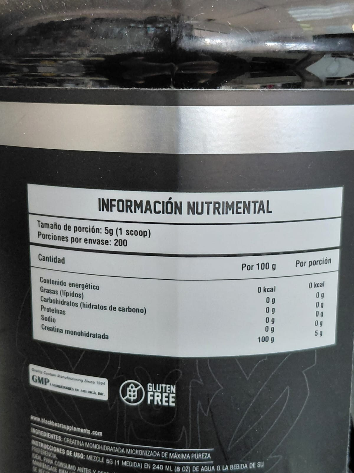 BLACKBEAR CREATINE MONOHYDRATE 1KG