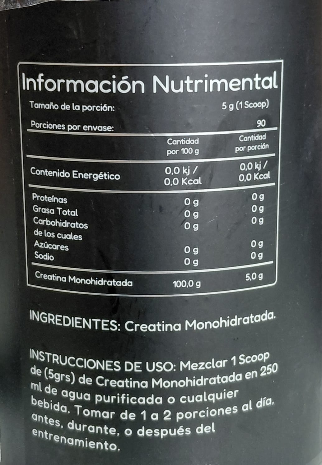 CREATINE MONOHYDRATE BHP NT