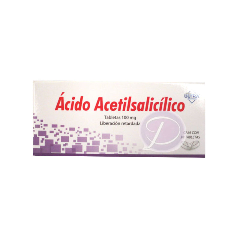 ACETYLSALICYLIC ACID 100MG 30 TABLETS
