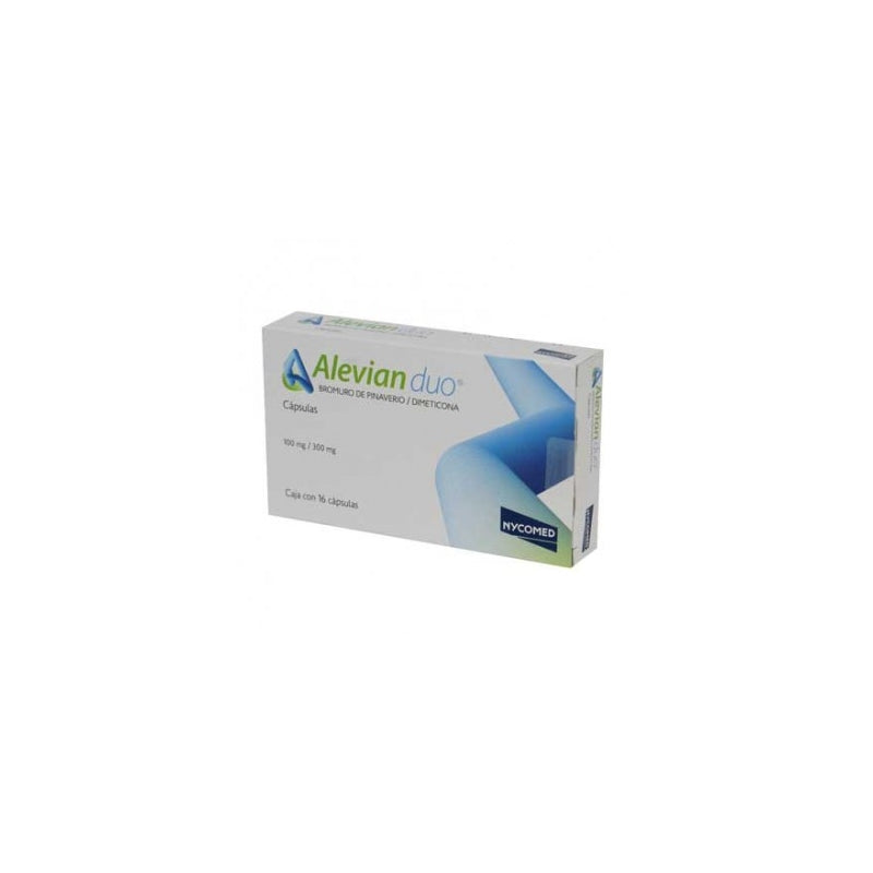 ALEVIAN DUO (PINAVERIUM BROMIDE/DIMETHICONE) 100MG/300MG 16 CAPS