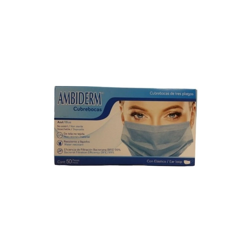 AMBIDERM THREE-PLY FACE MASK 50 PIECES