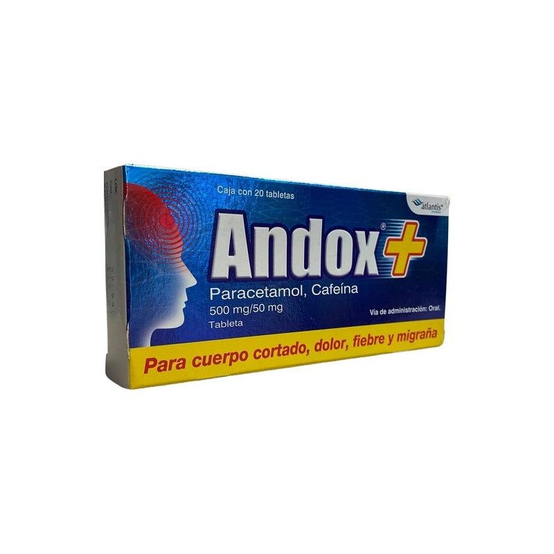 ANDOX (ACETAMINOPHEN, CAFFEINE) 500/50 MG 20 TABLETS