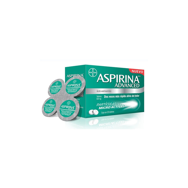 ASPIRIN ADVANCED 20 TABLETS 500 MG
