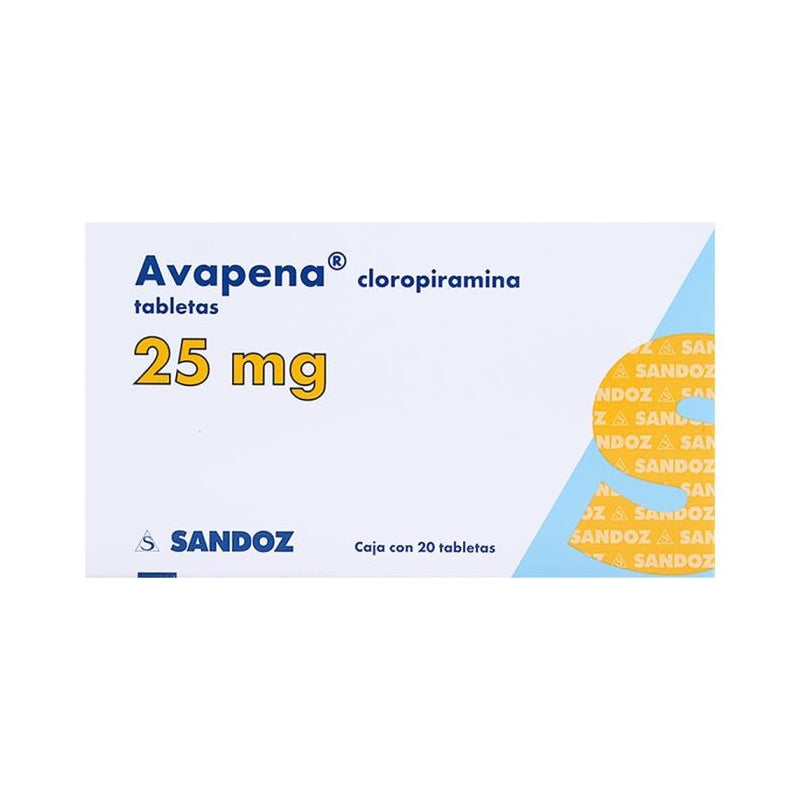 AVAPENA (CHLOROPYRAMINE) 25MG 20 TABLETS