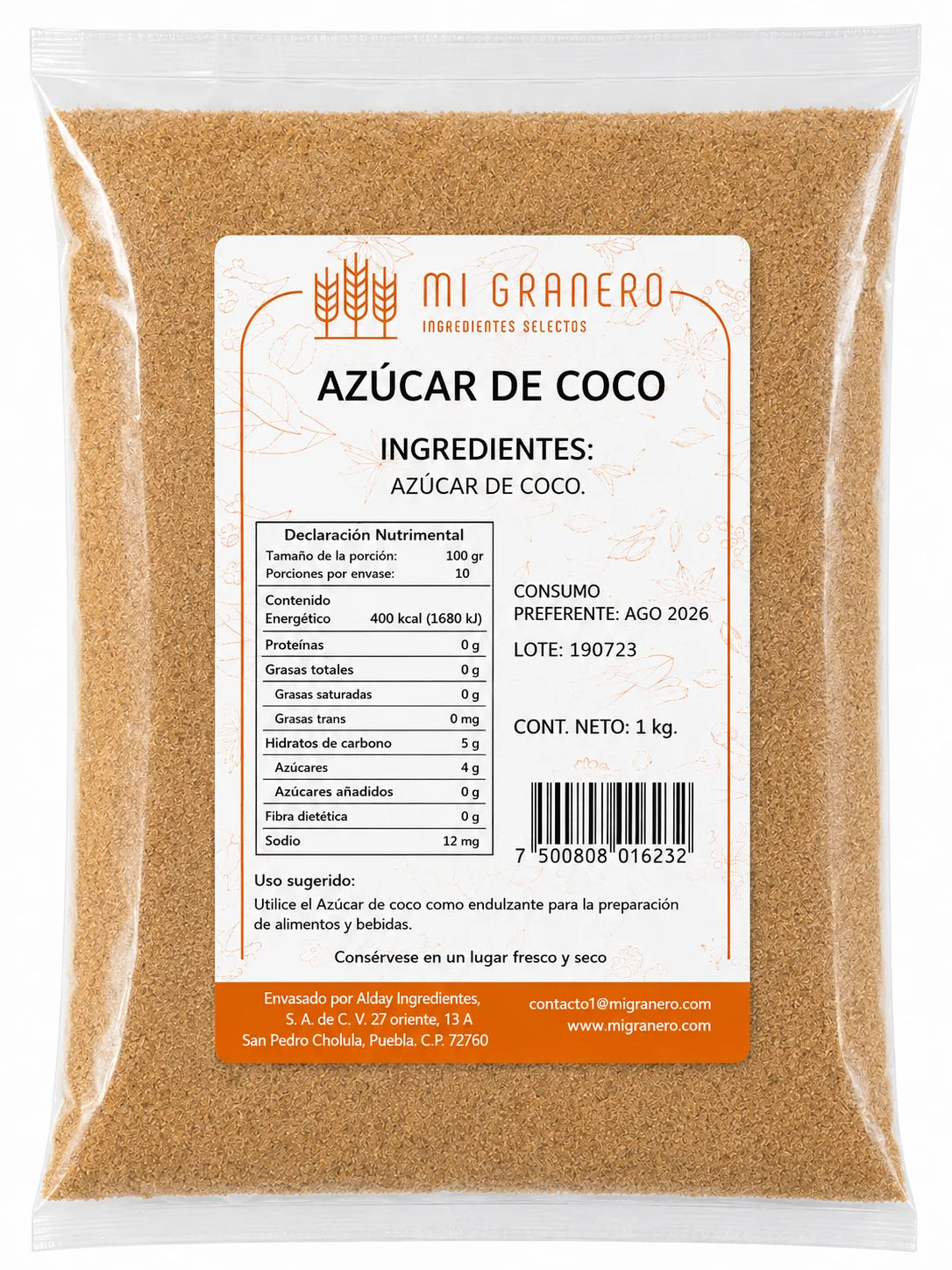 AZUCAR DE COCO (MI GRANERO) 1 KILO