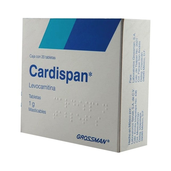 CARDISPAN TABLETAS MASTICABLES 1G C/20 TABS