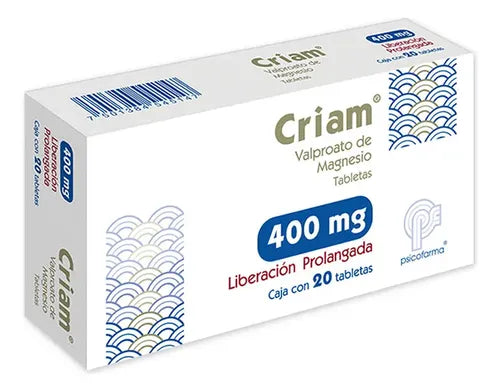 CRIAM (VALPROATO DE MAGNESIO) LP 400MG 20 TABLETAS