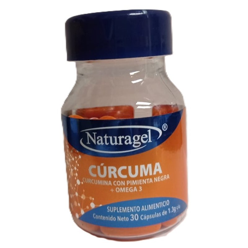 TURMERIC WITH PEPPER + OMEGA 3 WITH 30 CAPSULES (NATURAGEL)