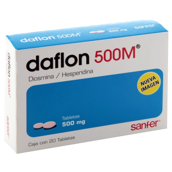 DAFLON 500M (Diosmin/Hesperidin) 500mg, 20 TABLETS