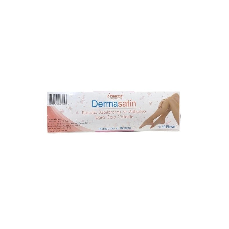 DERMASATIN WAXING STRIPS, NON-ADHESIVE, FOR HOT WAX, BAG 30CT
