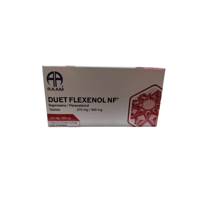 DUET FLEXENOL NF (NAPROXEN/PARACETAMOL) 375/300MG 16 TABLETS