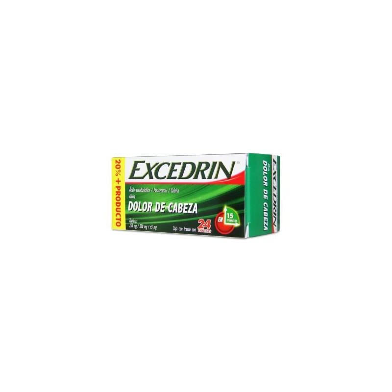 EXCEDRIN (ACETYLSALICYLIC ACID/PARACETAMOL/CAFFEINE) 24 TABS