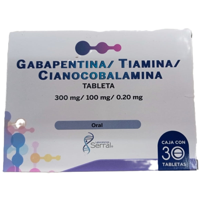 GABAPENTIN/THIAMINE/CYANOCOBALAMIN 300/100/0.20MG 30 TABLETS