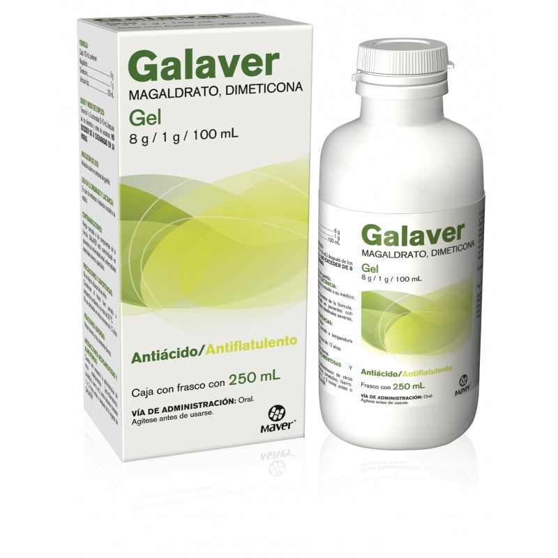 GALAVER (MAGALDRATE, DIMETHICONE) 8G/1G BOTTLE WITH 250 ML.