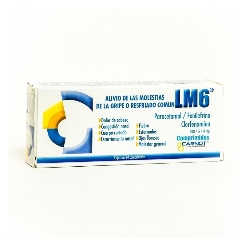 LM6 500/5/4MG (PARACETAMOL/PHENYLEPHRINE/CHLORPHENAMINE) 24 TABLETS
