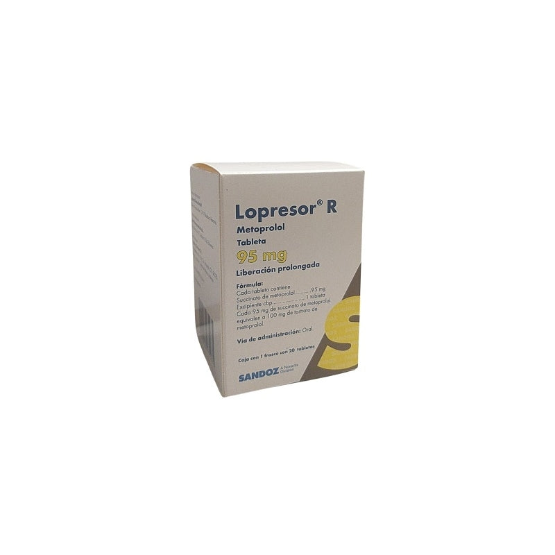 LOPRESOR R (METOPROLOL) 95MG 20 TABLETS