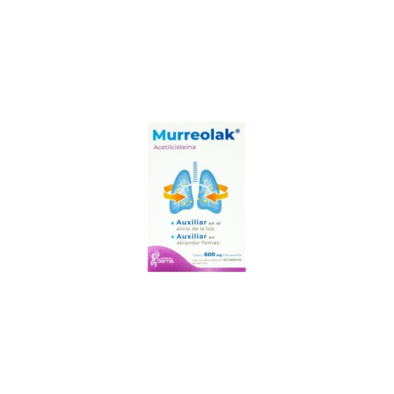 MURREOLAK 600MG (ACETYLCYSTEINE) 2 TUBES W/10 EFF. TABS
