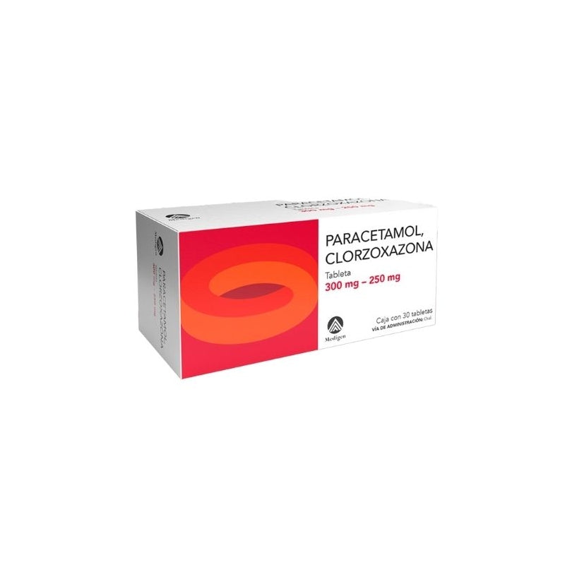 PARACETAMOL / CHLORZOXAZONE 300/250MG 30TABS