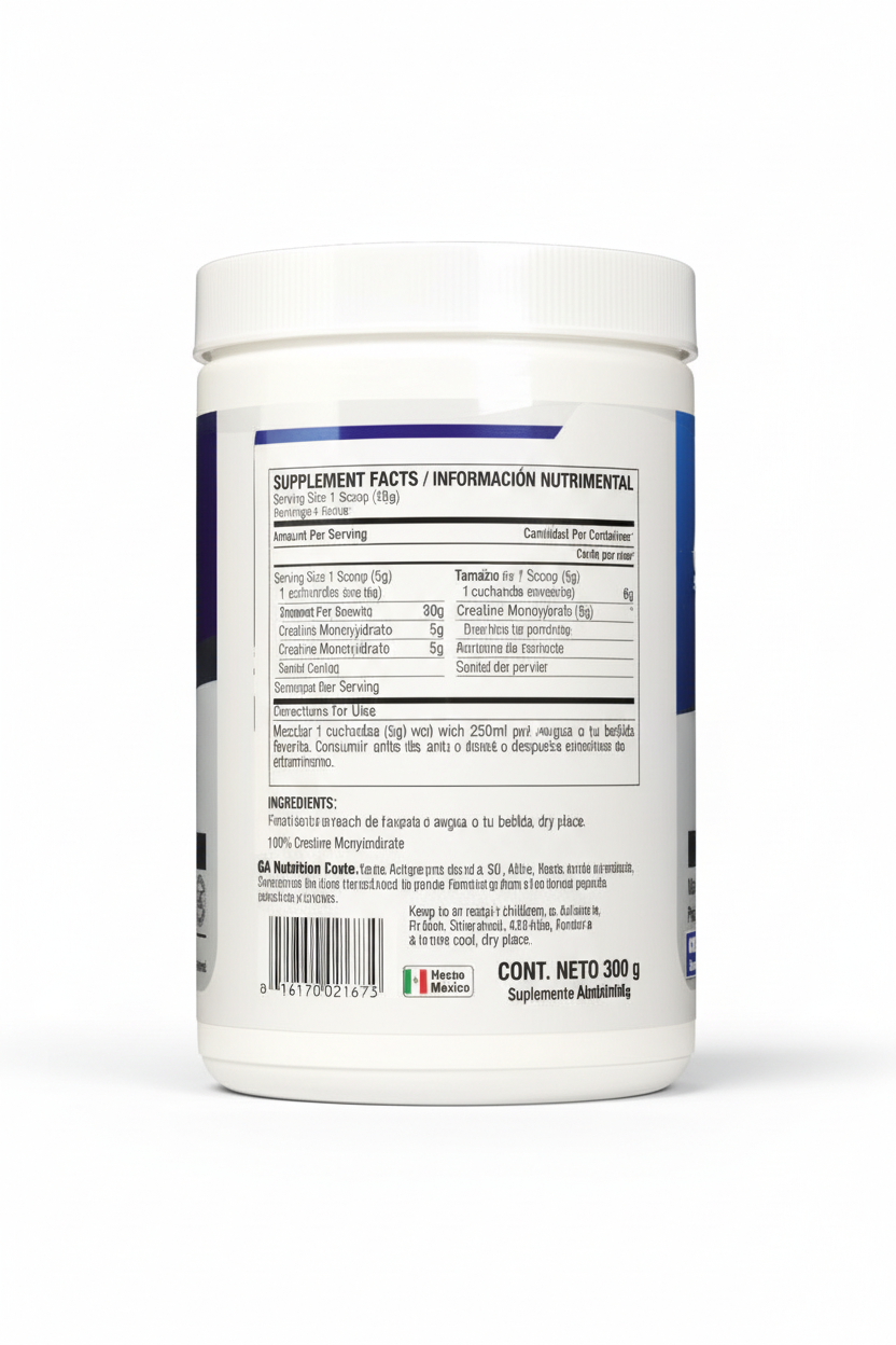 Parte trasera GA Creatine Monohydrate 300g