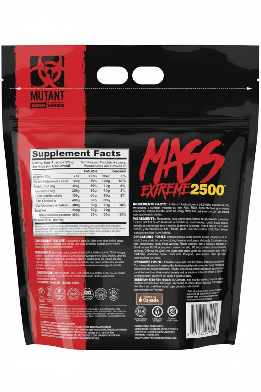 Parte trasera Mutant Mass XXXtreme 2500 Triple Chocolate 12lb