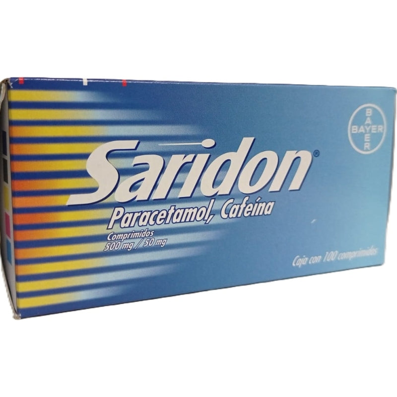 SARIDON (PARACETAMOL/CAFFEINE) 500MG/50MG 100TAB