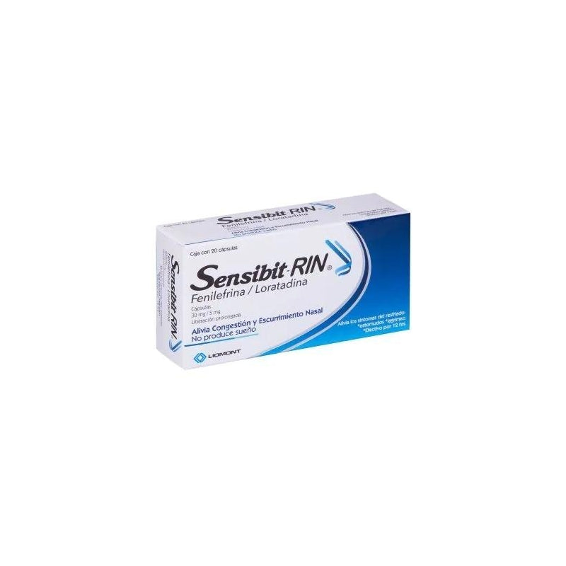 SENSIBIT-RIN (PHENYLEPHRINE/LORATADINE) 20 CAPSULES 30MG/5MG